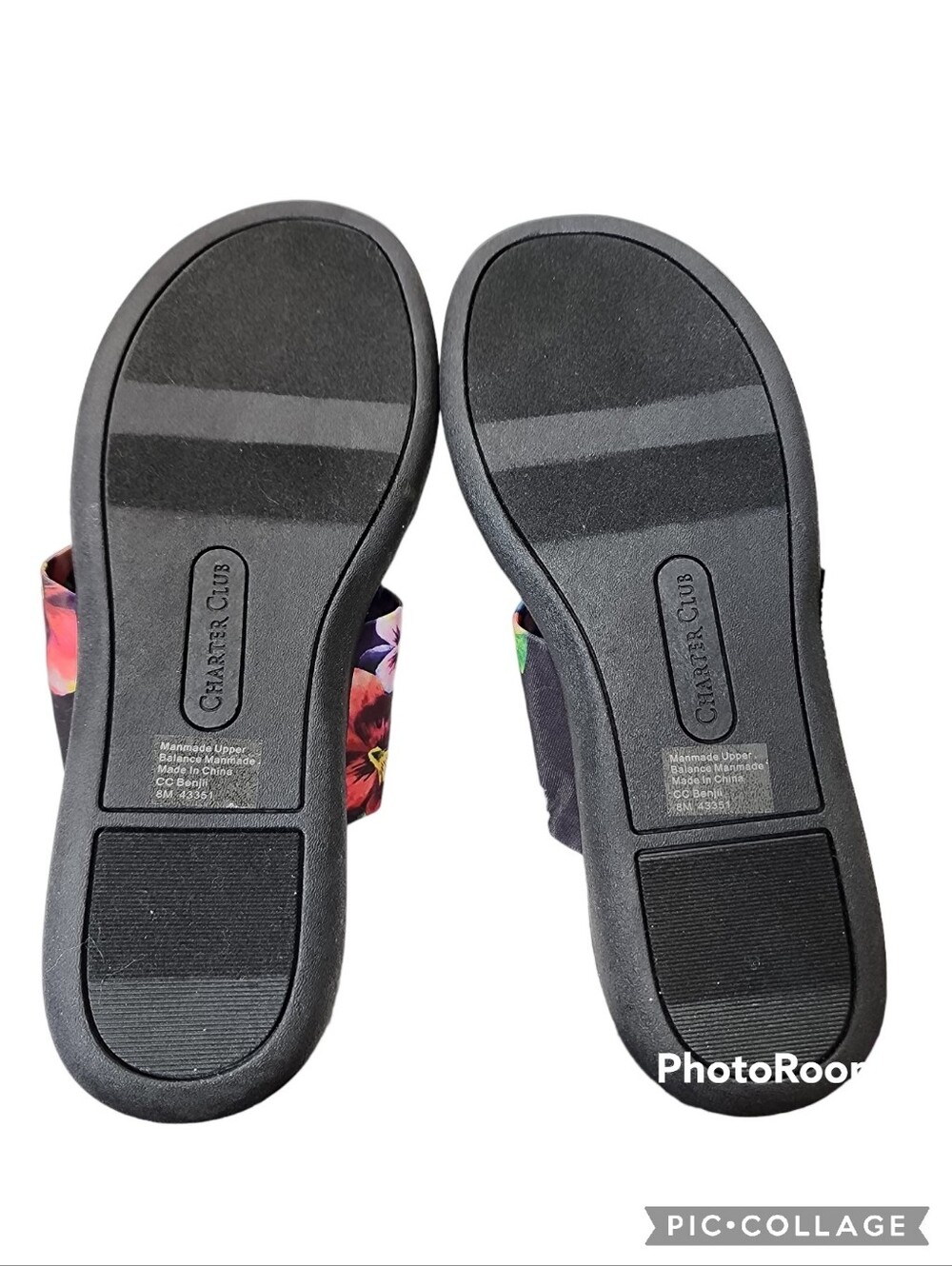 Charter Club Benjii sandals fabric cushioned flip flops sz 8m - Picture 4 of 15